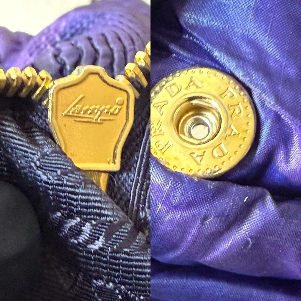 Prada Purple Nylon Leather Two-Way Bag - Picture 12 of 16